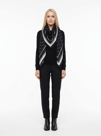 Scarf by Givenchy for women in cashmere silk bicolour showcases a eye catching silhouette, artfully capturing the essence of the eye catching Cashmere Silk Square Scarf design for a sophisticated look.
