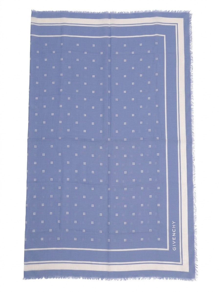 Scarf by Givenchy for women in cashmere silk bicolour features a timeless silhouette, artfully capturing the essence of the timeless Essence Cashmere Silk Square Scarf design for a sophisticated look.
