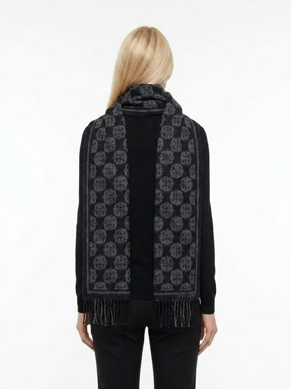 Scarf by Givenchy for women in wool black features a timeless silhouette, artfully capturing the essence of the timeless Essence Wool Scarf design for a sophisticated look.