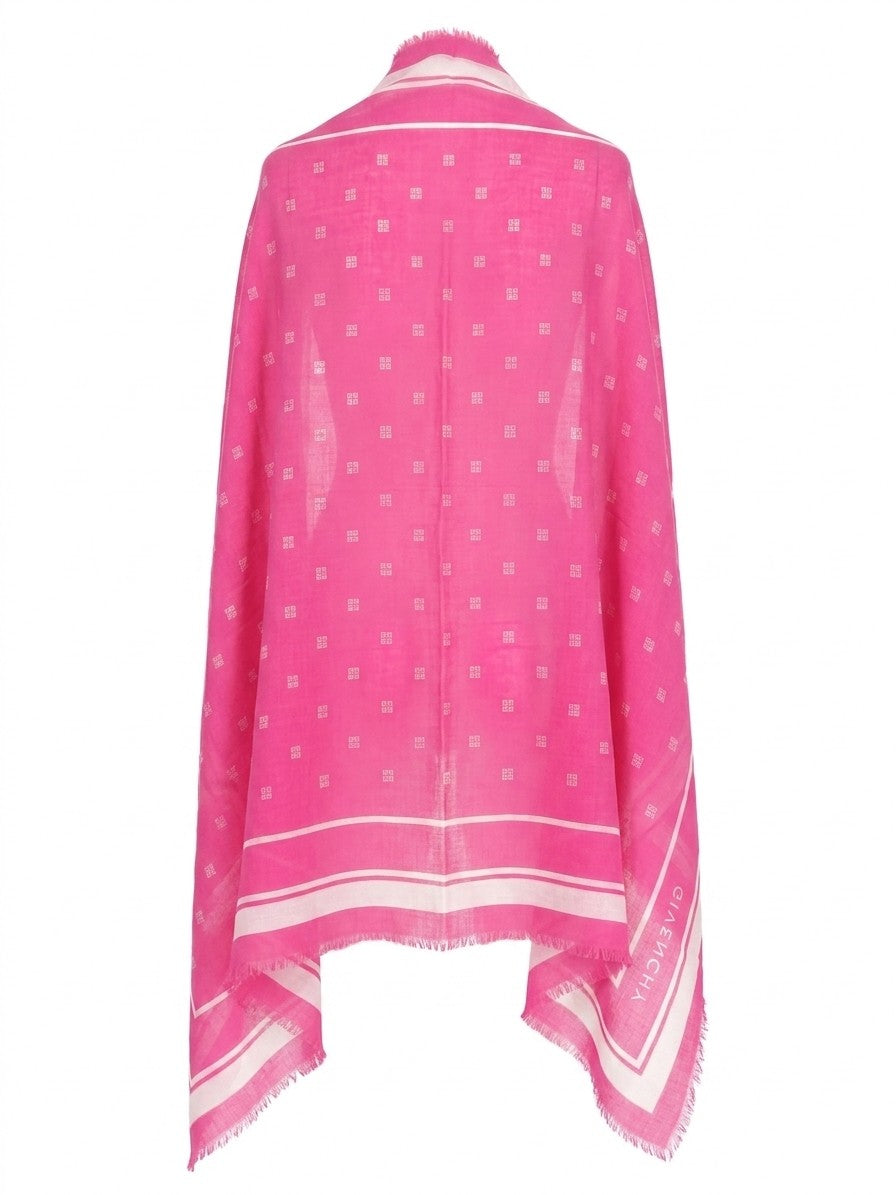 Scarf by Givenchy for women in cashmere silk bicolour showcases a eye catching silhouette, artfully capturing the essence of the eye catching Cashmere Silk Square Scarf design for a sophisticated look.