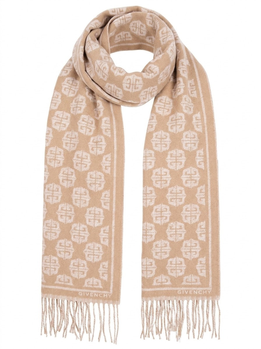 Scarf by Givenchy for women in wool bicolour presents a effortlessly chic silhouette, artfully capturing the essence of the effortlessly chic Wool Scarf design for a sophisticated look.