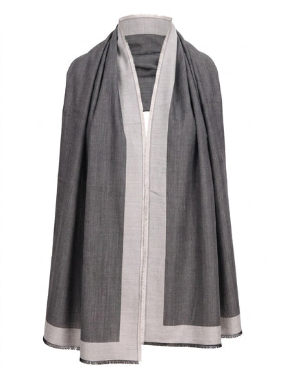 Scarf by Givenchy for women in wool & silk gray features a timeless silhouette, artfully capturing the essence of the timeless Wool & Silk Foulard Square Scarf design for a sophisticated look.