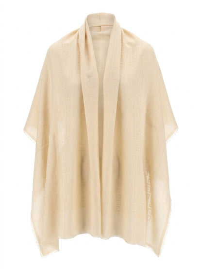 Scarf by Givenchy for women in wool & silk beige features a timeless silhouette, artfully capturing the essence of the timeless The Blend Wool & Silk Square Scarf design for a sophisticated look.