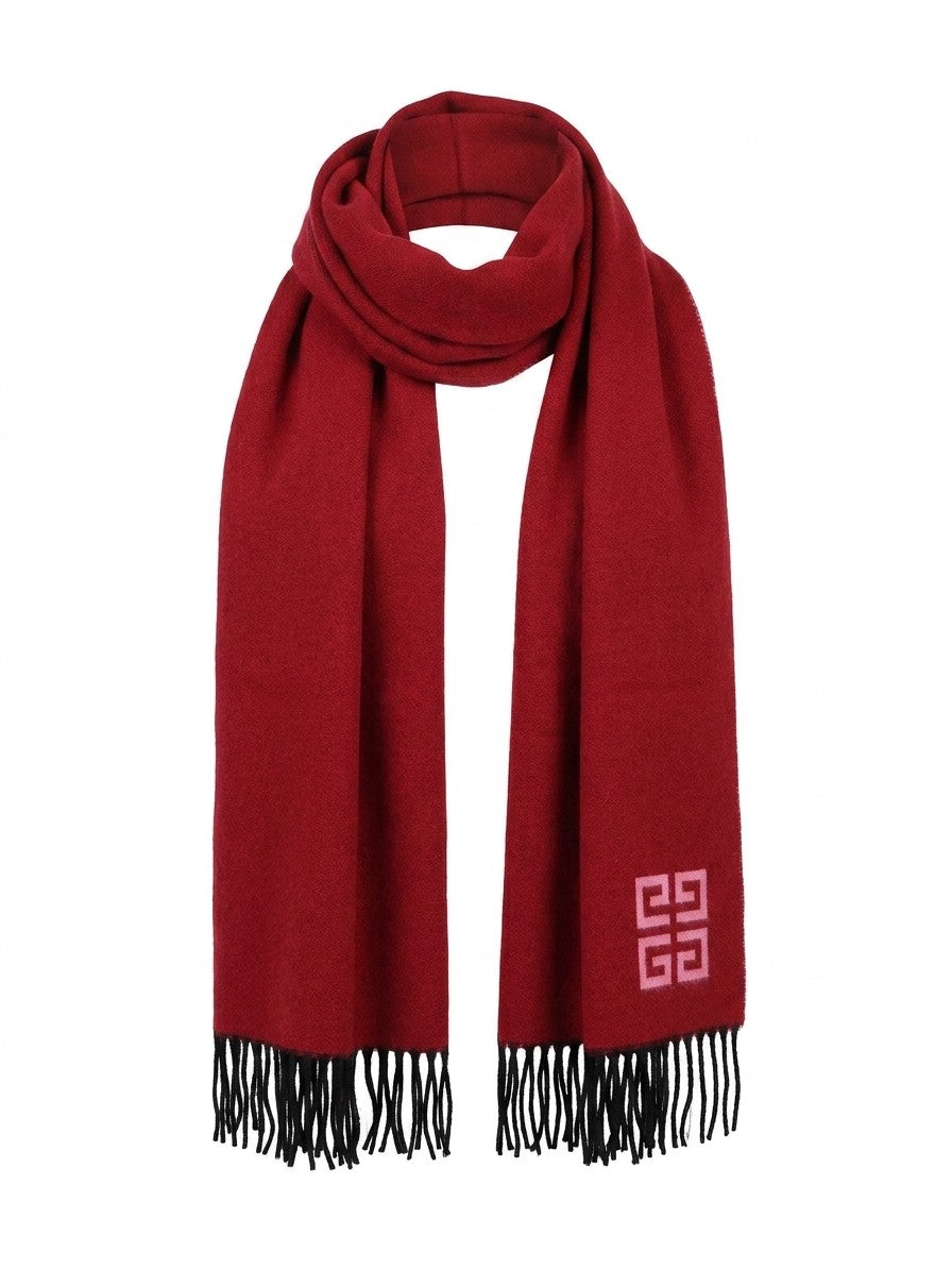Scarf by Givenchy for women in wool bicolour features a timeless silhouette, artfully capturing the essence of the timeless Wool Scarf design for a sophisticated look.