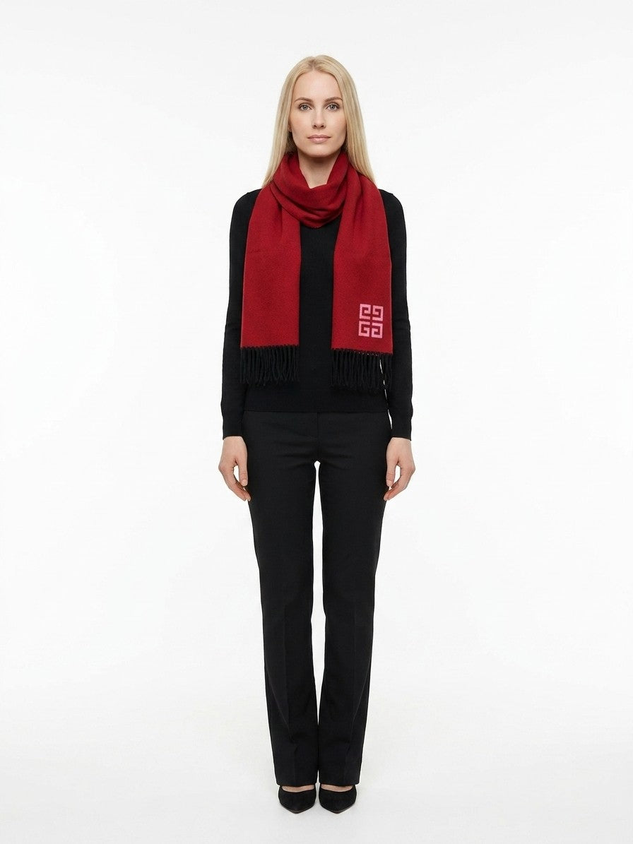 Scarf by Givenchy for women in wool bicolour presents a effortlessly chic silhouette, artfully capturing the essence of the effortlessly chic Wool Scarf design for a sophisticated look.