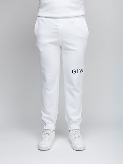 Joggers by Givenchy for men in cotton white features a polished silhouette with a polished slim, reaching a polished long and finished with a polished .