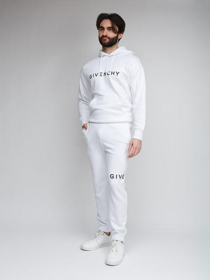 Joggers by Givenchy for men in cotton white features an sartorial slim and long with a cut for a sartorial finish.