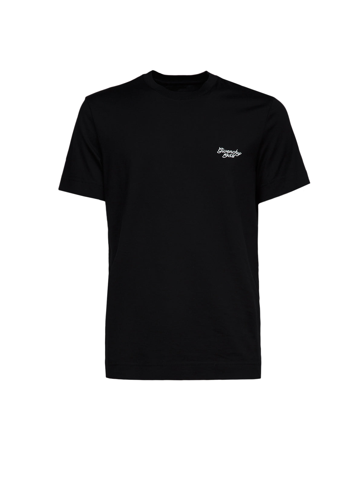 T-Shirt by Givenchy for men in cotton black showcases a dramatic silhouette, elegantly detailed with a dramatic and for a truly dramatic finish.