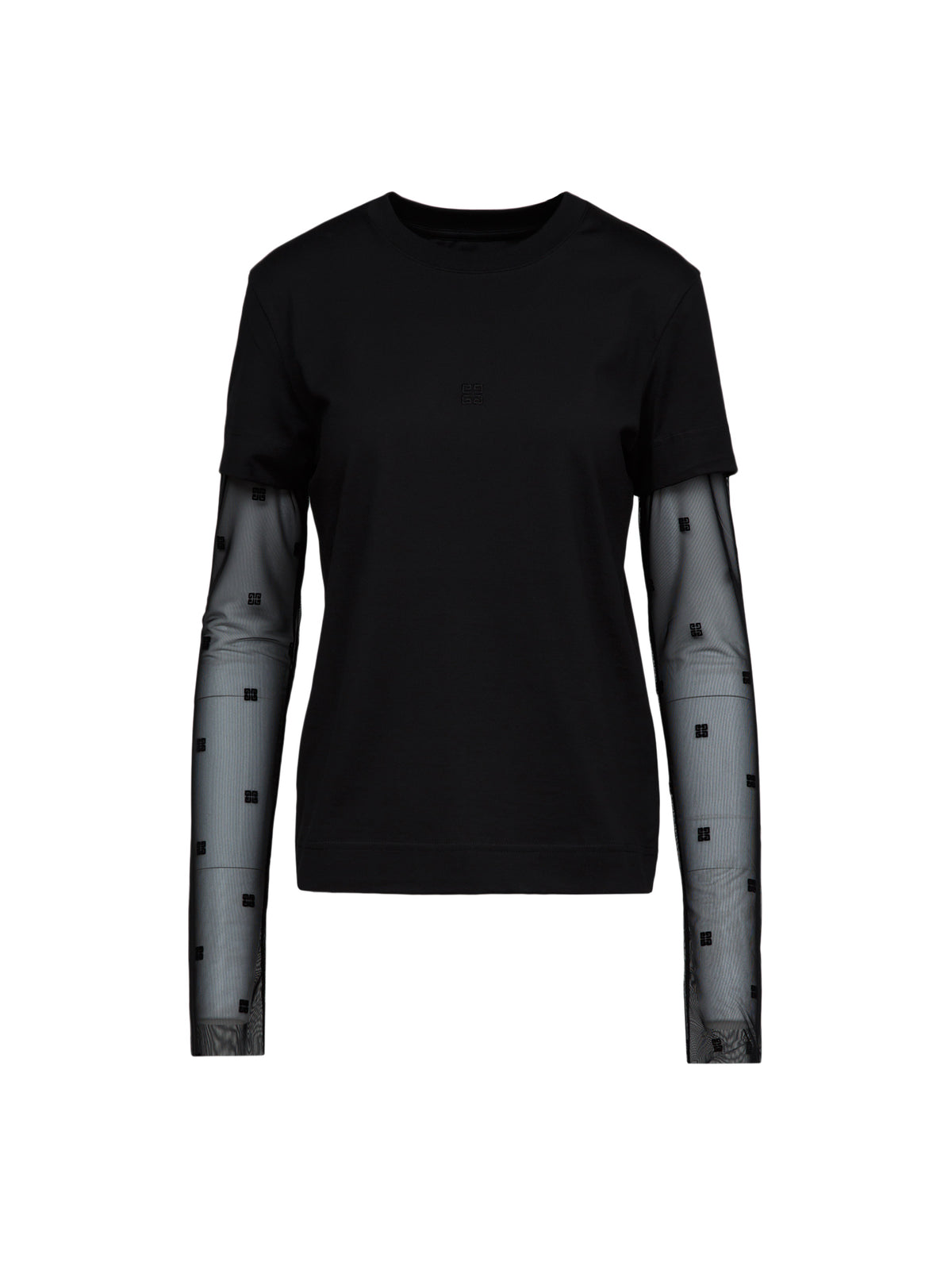 T-Shirt by Givenchy for women in cotton black showcases a dramatic silhouette, elegantly detailed with a dramatic and long-sleeve for a truly dramatic finish.