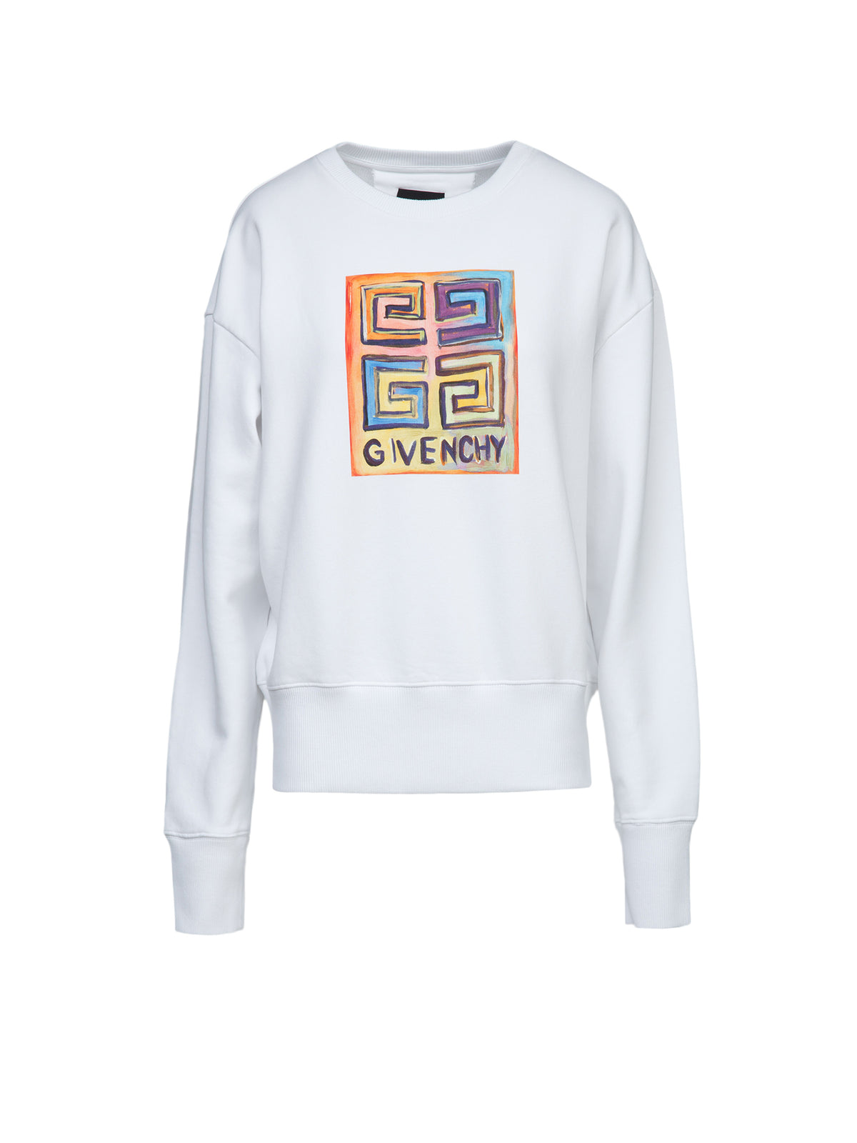 Sweatshirt by Givenchy for women in cotton white showcases a slouchy chic silhouette, artfully detailed with a slouchy chic and for a slouchy chic finish.