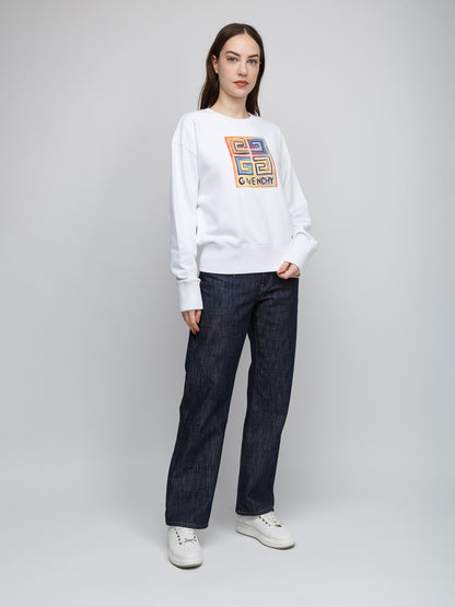 Sweatshirt by Givenchy for women in cotton white presents a smart casual silhouette, featuring a smart casual and for a sophisticated look.