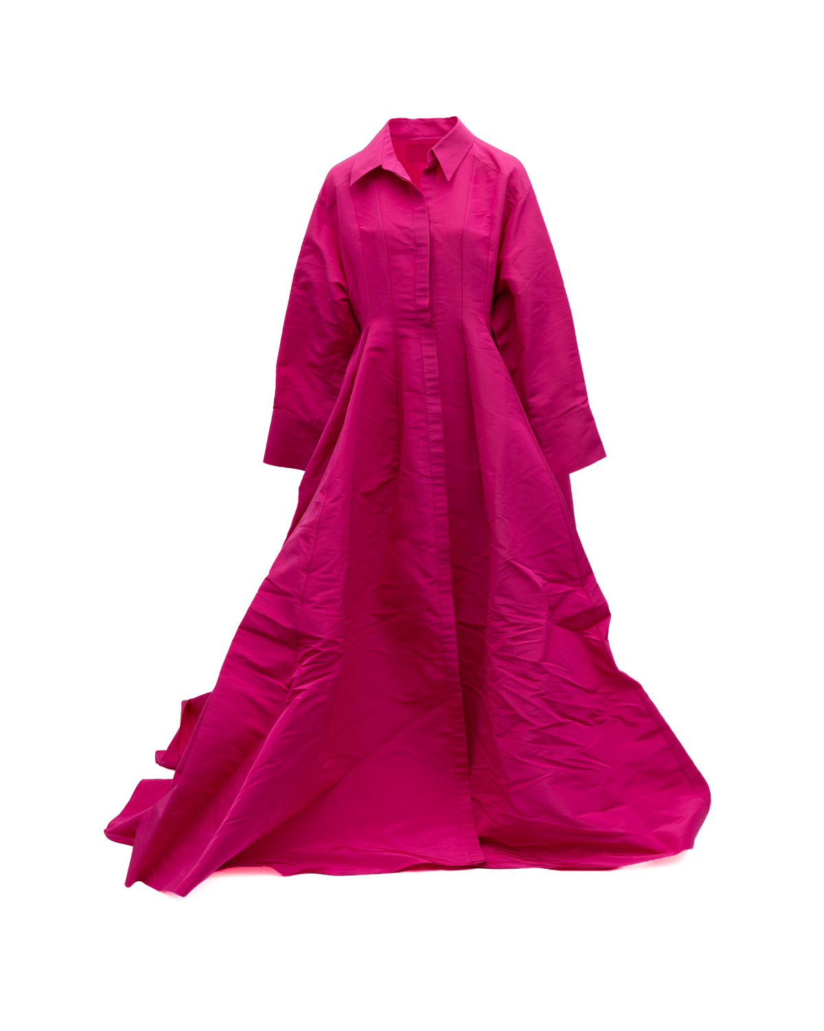 Dress by Valentino Garavani for women in polypropylene silk & viscose fuchsia & pink features an cute silhouette, detailed with a long-sleeve and that elegantly flows into a cute maxi long.