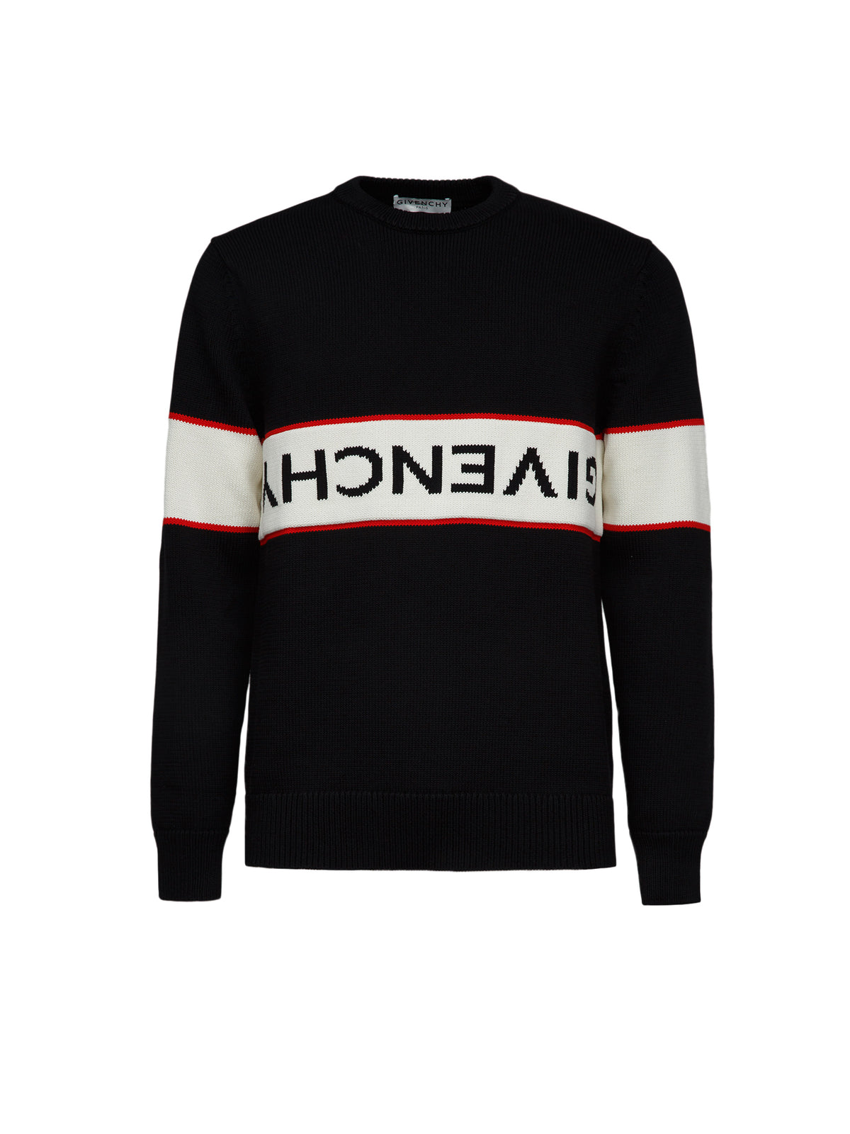 Sweatshirt by Givenchy for men in cotton black features an provocated silhouette, detailed with a provocated and a refined for a sophisticated aesthetic.