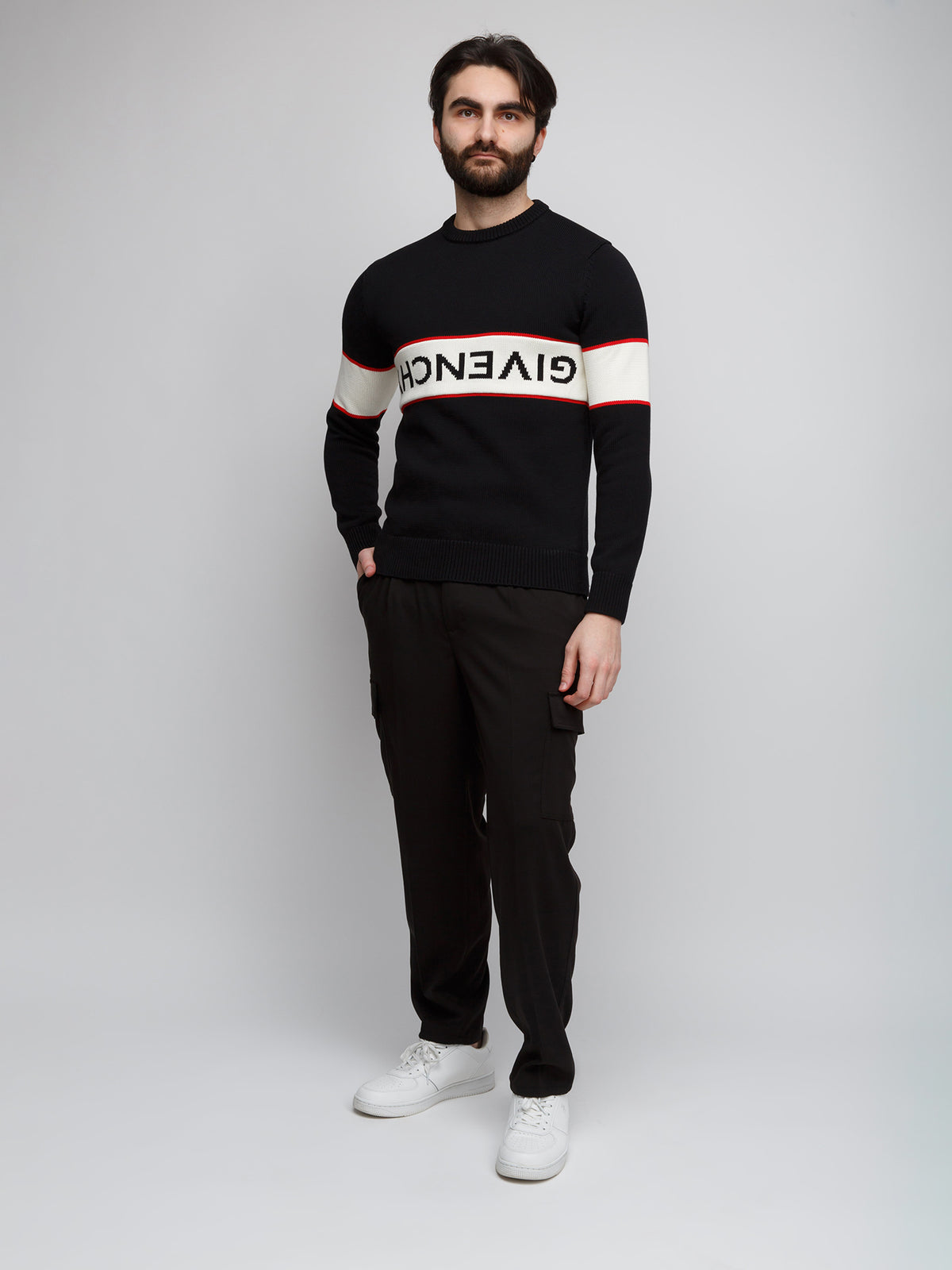 Sweatshirt by Givenchy for men in cotton black features a unrivaled silhouette with a refined and unrivaled detailing for a sophisticated look.