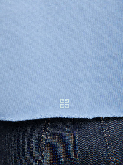 Sweatshirt Hoodie by Givenchy for women in cotton blue features an avant-garde silhouette, showcasing a sophisticated and detail for a truly avant-garde finish.