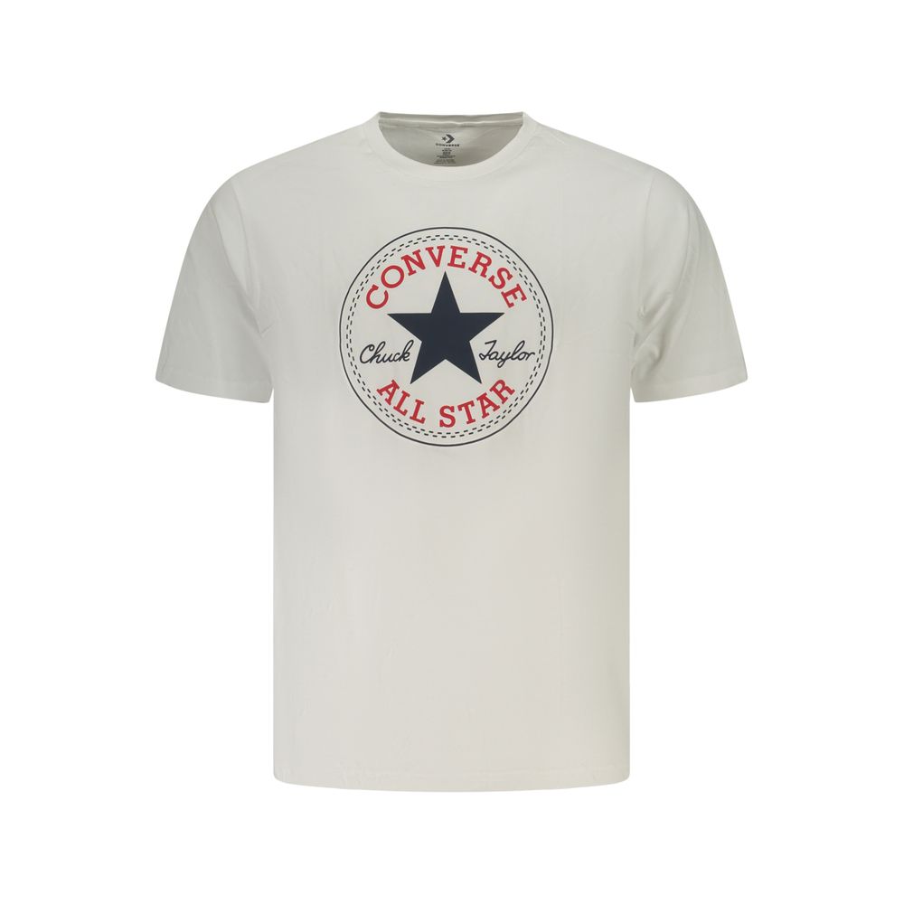 T-Shirt by Converse for men in cotton white & print showcases a dramatic silhouette, elegantly detailed with a dramatic crew neckline and for a truly dramatic finish.