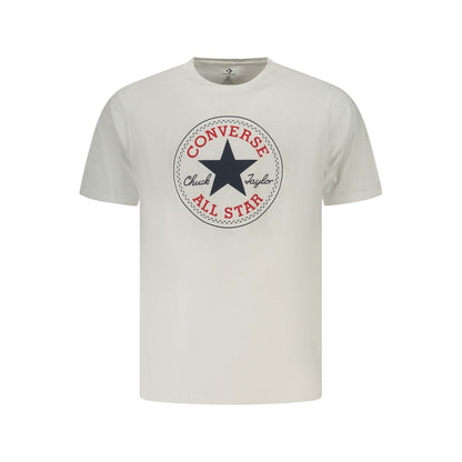 T-Shirt by Converse for men in cotton white & print showcases a dramatic silhouette, elegantly detailed with a dramatic crew neckline and for a truly dramatic finish.