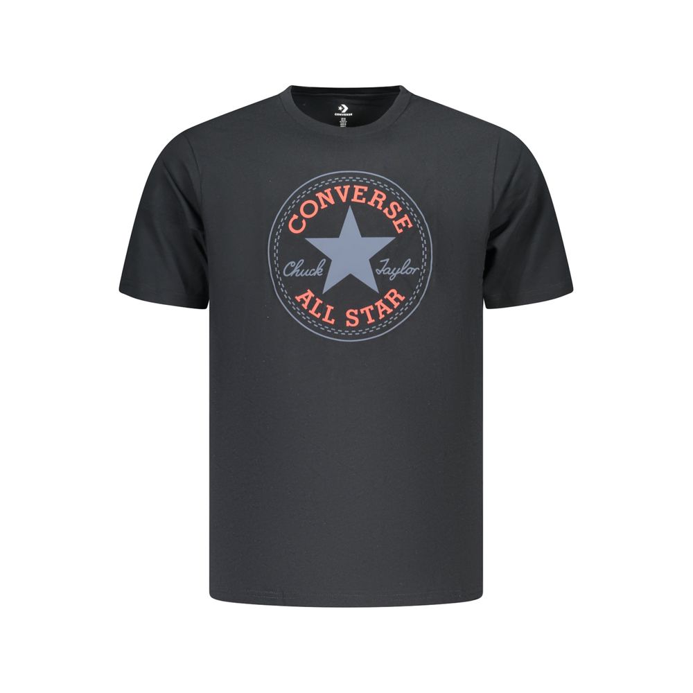 T-Shirt by Converse for men in cotton black & print features an on trend silhouette, perfectly showcasing a on trend and crew neckline for an elevated aesthetic.