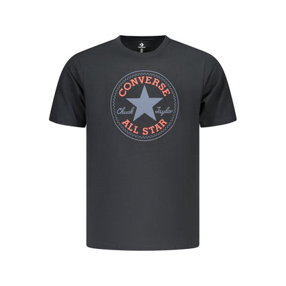 T-Shirt by Converse for men in cotton black & print features an on trend silhouette, perfectly showcasing a on trend and crew neckline for an elevated aesthetic.