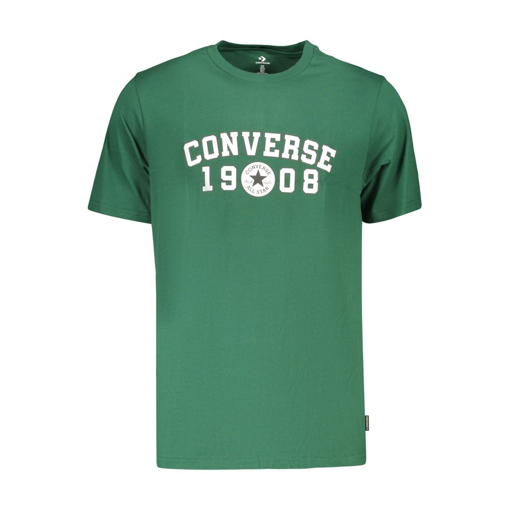 T-Shirt by Converse for men in cotton green & print showcases a unassuming silhouette, artfully detailed with a refined crew neckline and unassuming for a sophisticated, contemporary look.