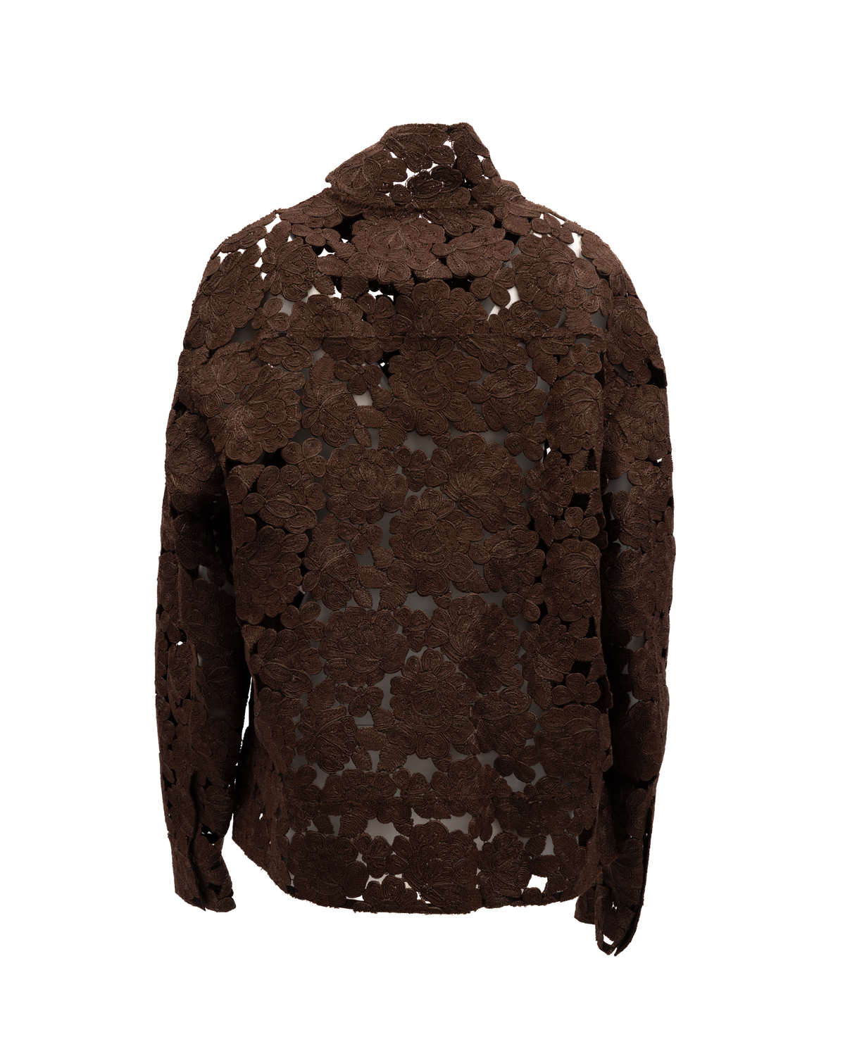 This Jacket by Valentino Garavani for women in lace brown & floral showcases a magnificent silhouette, meticulously crafted with a distinctive and functional for a magnificent finish.