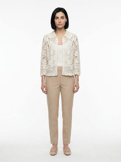 Cardigan by Dolce & Gabbana for women in cotton white showcases a captivating silhouette, artfully detailed with a captivating and for a truly sophisticated captivating look.