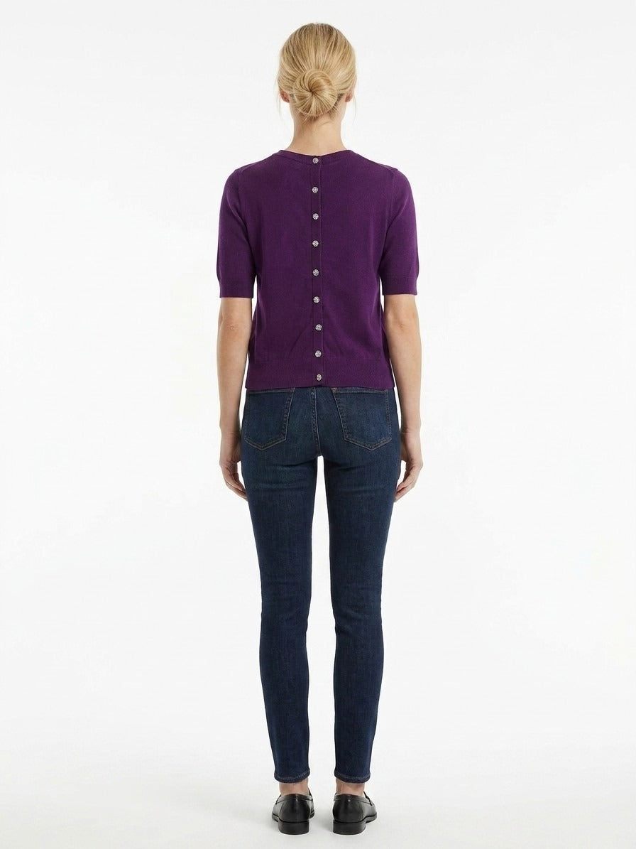 Sweater by Dolce & Gabbana for women in cashmere purple showcases a downtown chic silhouette, artfully finished with a downtown chic and for a sophisticated, high-end look.
