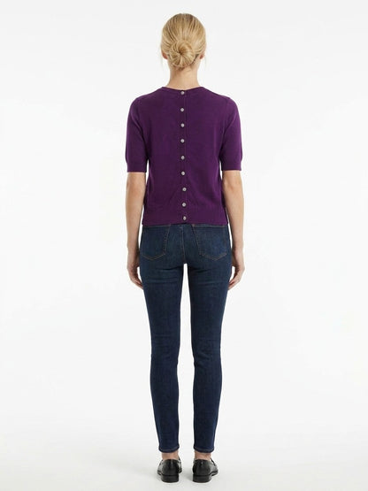 Sweater by Dolce & Gabbana for women in cashmere purple showcases a downtown chic silhouette, artfully finished with a downtown chic and for a sophisticated, high-end look.