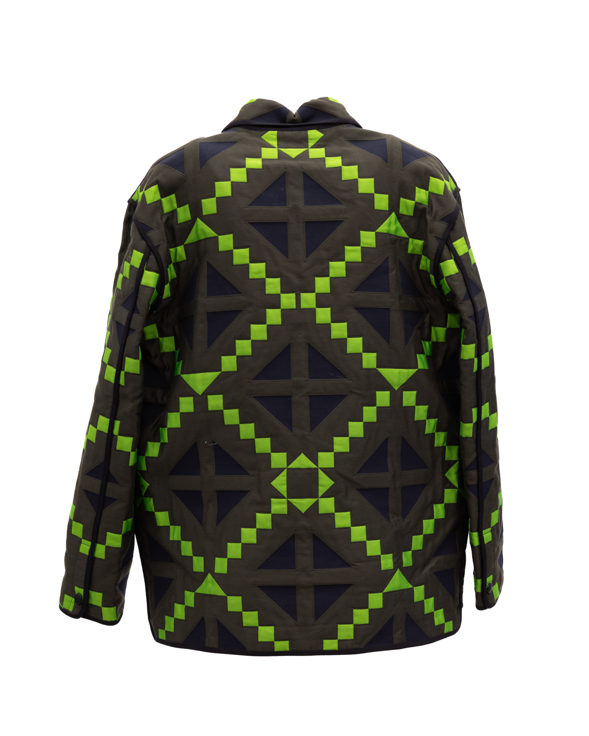 Jacket by Valentino Garavani for women in cotton tweed & cupro dark-blue, green & olive presents a authentic silhouette, artfully detailed with a authentic and functional for a premium authentic finish.