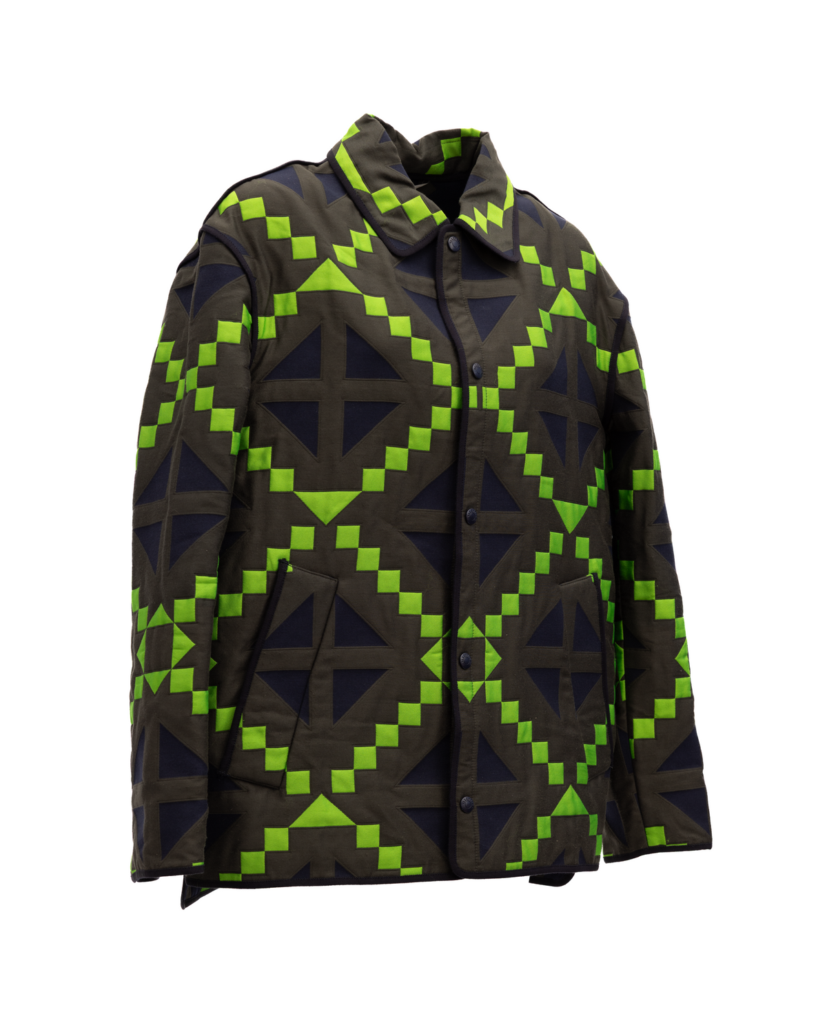 Jacket by Valentino Garavani for women in cotton tweed & cupro dark-blue, green & olive presents a authentic silhouette, artfully detailed with a authentic and functional for a premium authentic finish.