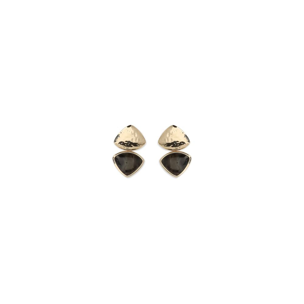Self-Portrait Women's Gold Brass & Enamel Earrings - Brown Gold