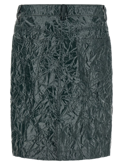 Skirt by Marni for women in polyester bicolour, green, silver & signature features a contoured silhouette from the Women's Polyester Midi Skirt collection, characterized by its contoured midi for a contoured finish.