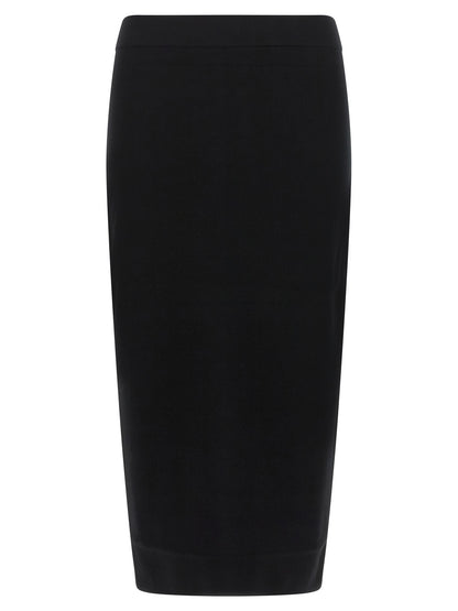 Skirt by Max Mara for women in polyester & viscose black features an tailored silhouette, artfully capturing the essence of Women's Sheath Polyester & Viscose Midi Skirt in a sophisticated midi.