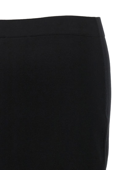 Skirt by Max Mara for women in polyester & viscose black showcases a sultry silhouette, elegantly defined by its midi and the sophisticated sultry design of the Women's Sheath Polyester & Viscose Midi Skirt.