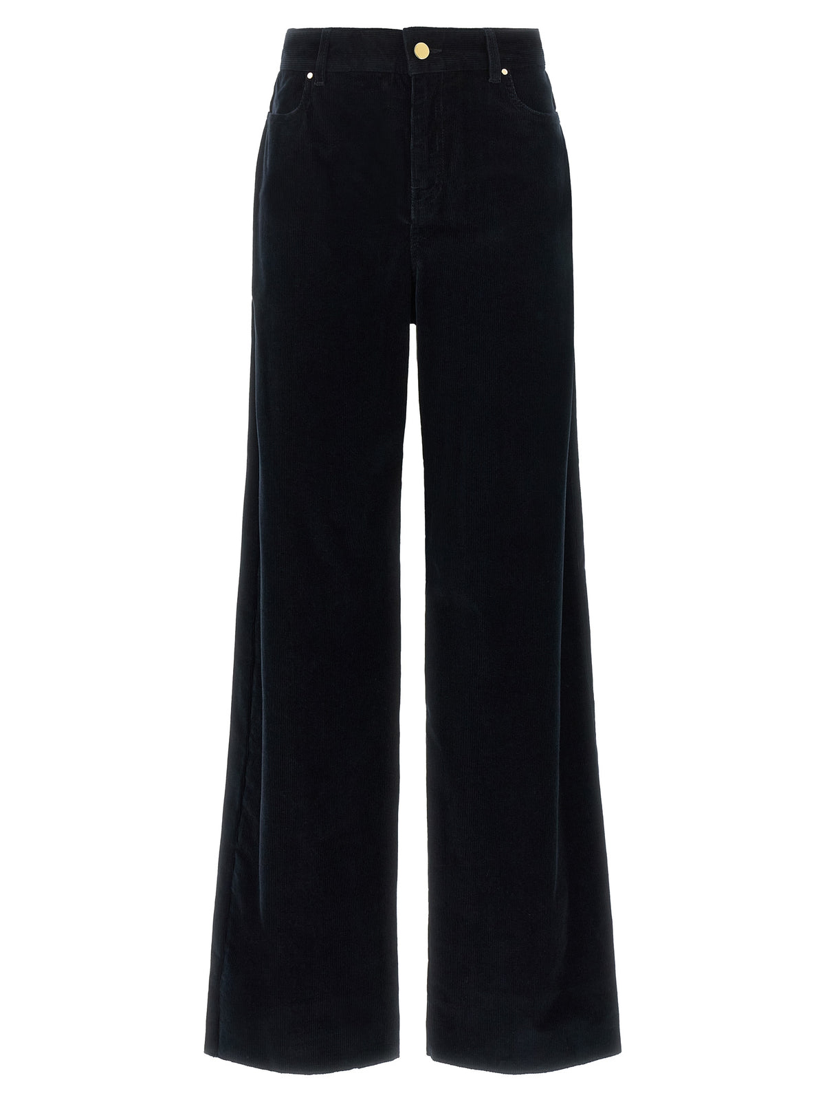 Max Mara Strawberry Women's Wide Stretch Cotton Corduroy Palazzo Pants - Gold Navy