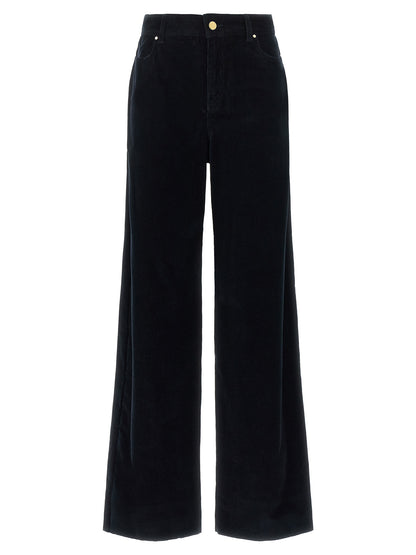 Max Mara Strawberry Women's Wide Stretch Cotton Corduroy Palazzo Pants - Gold Navy
