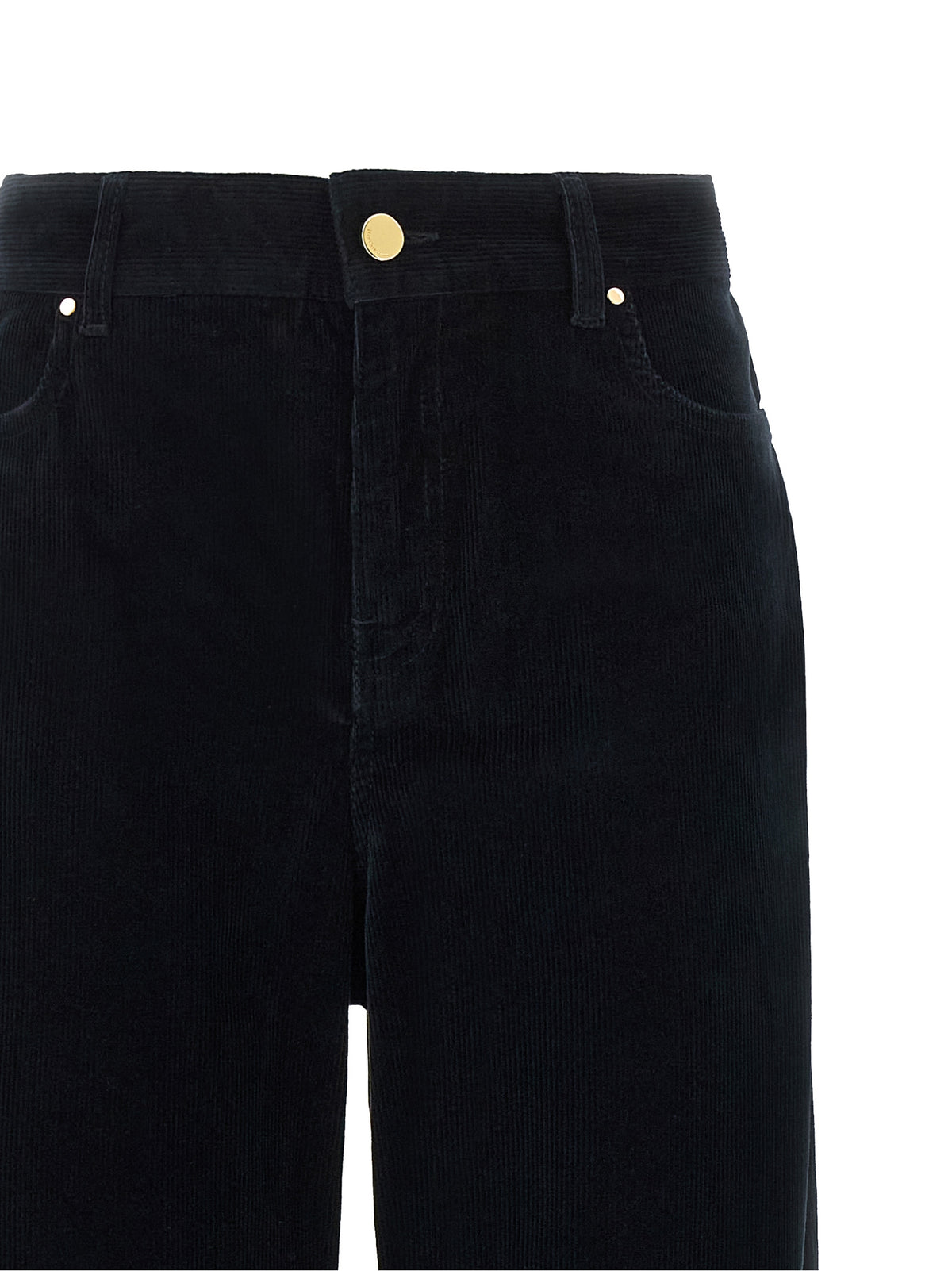 Max Mara Strawberry Women's Wide Stretch Cotton Corduroy Palazzo Pants - Gold Navy