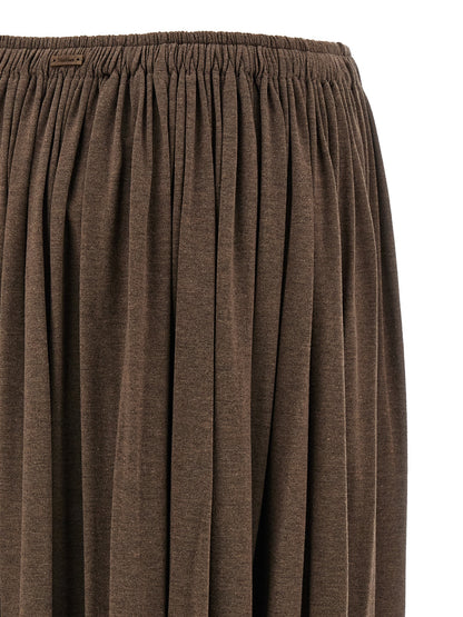 Max Mara Women's Flared Lyocell Metal & Silk Mini Skirt - Brown