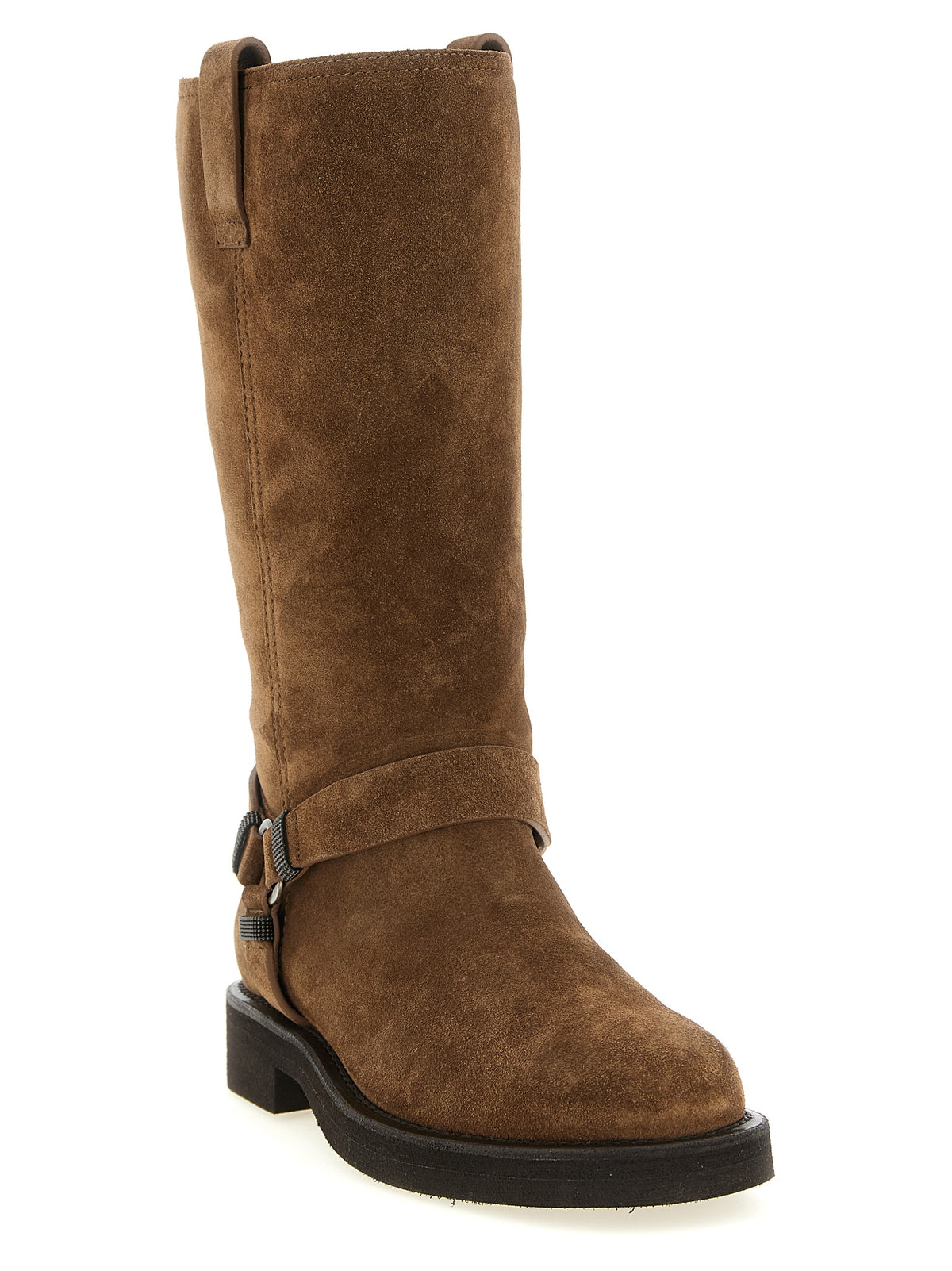 Ankle Over-The-Knee Strap Boots by Brunello Cucinelli for women in bos taurus calfskin leather brown features an enchanting design from the Monile Women's Bos Taurus Calfskin Leather Ankle Over-The-Knee Strap Boots collection, highlighting a enchanting and for a refined look.