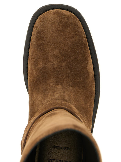 Ankle Over-The-Knee Strap Boots by Brunello Cucinelli for women in bos taurus calfskin leather brown features an effortless chic silhouette from the Monile Women's Bos Taurus Calfskin Leather Ankle Over-The-Knee Strap Boots collection, showcasing a effortless chic and refined for an effortless chic look.