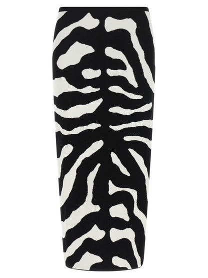 Moschino Bicolor Viscose Midi Skirt