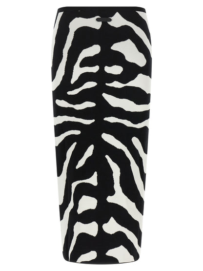 Moschino Bicolor Viscose Midi Skirt