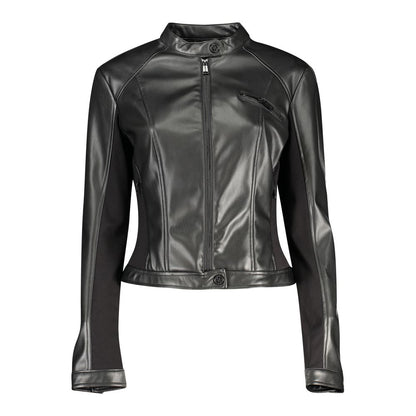 Guess Jeans Black Polyurethane Women's Jacket