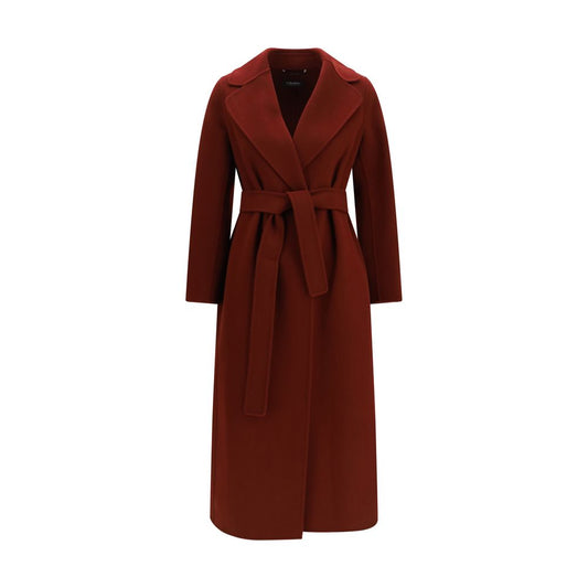 S Max Mara Bordeaux Wool Oves Aries Coat