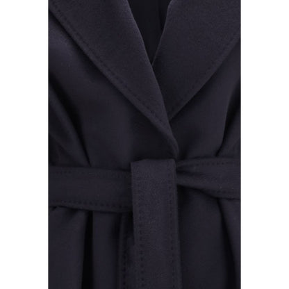 Max Mara Blue Wool Oves Aries Coat