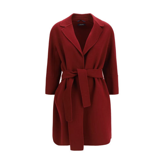 S Max Mara Bordeaux Wool Oves Aries Coat