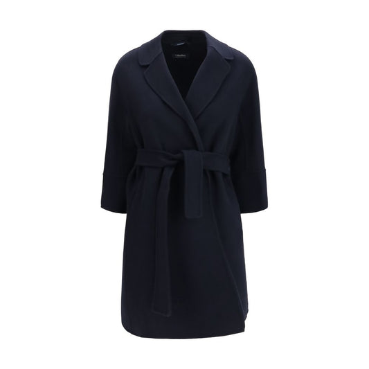 S Max Mara Blue Wool Oves Aries Coat