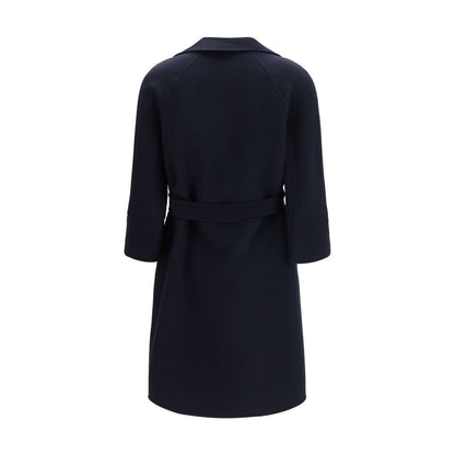 'S Max Mara Blue Wool Oves Aries Coat