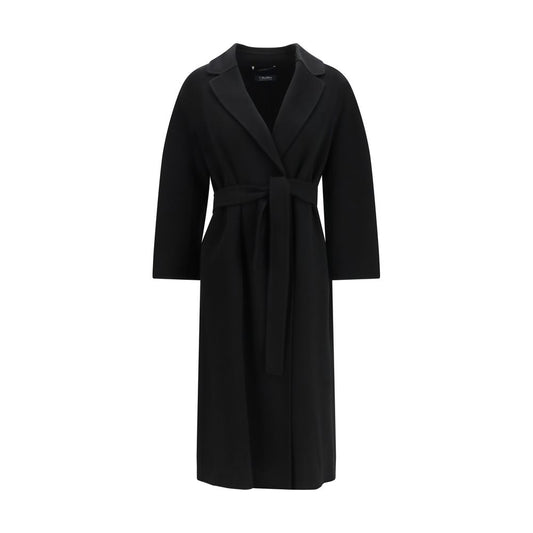 S Max Mara Black Wool Oves Aries Coat