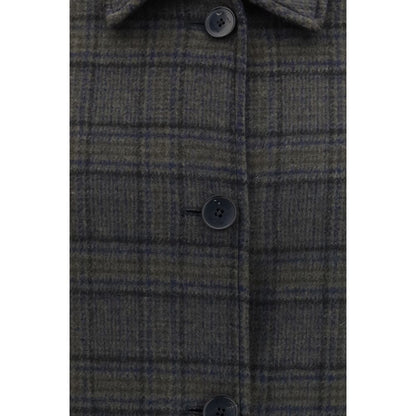 Etro Blue Wool Oves Aries Coat